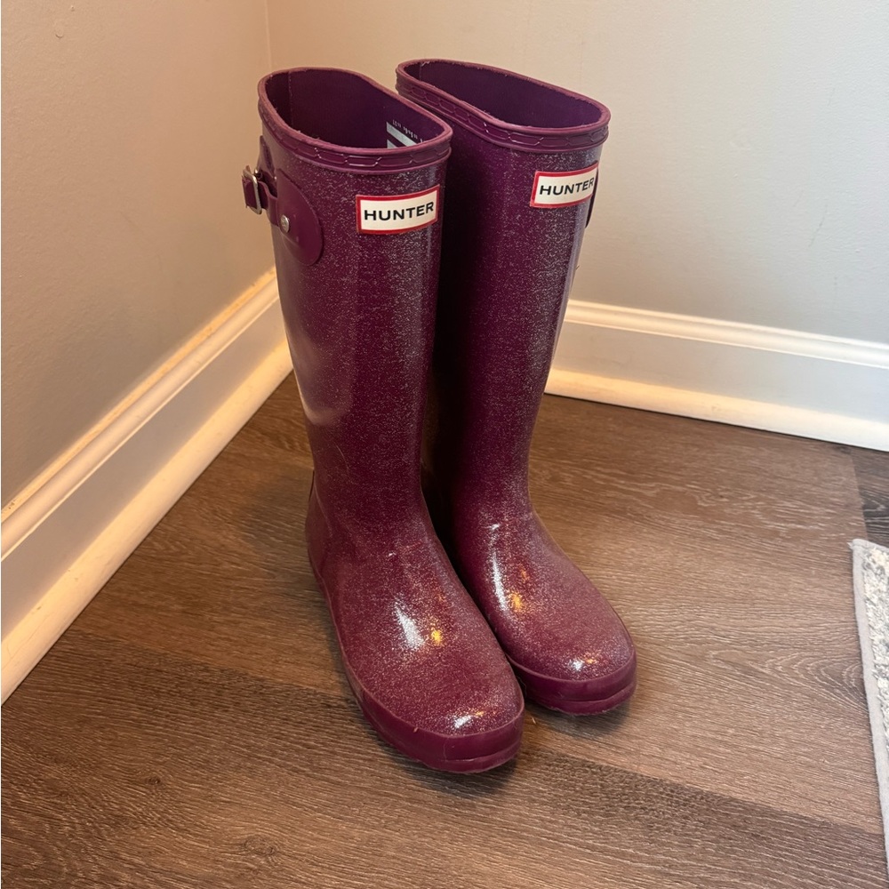 Hunter Glitter/Plum Boots